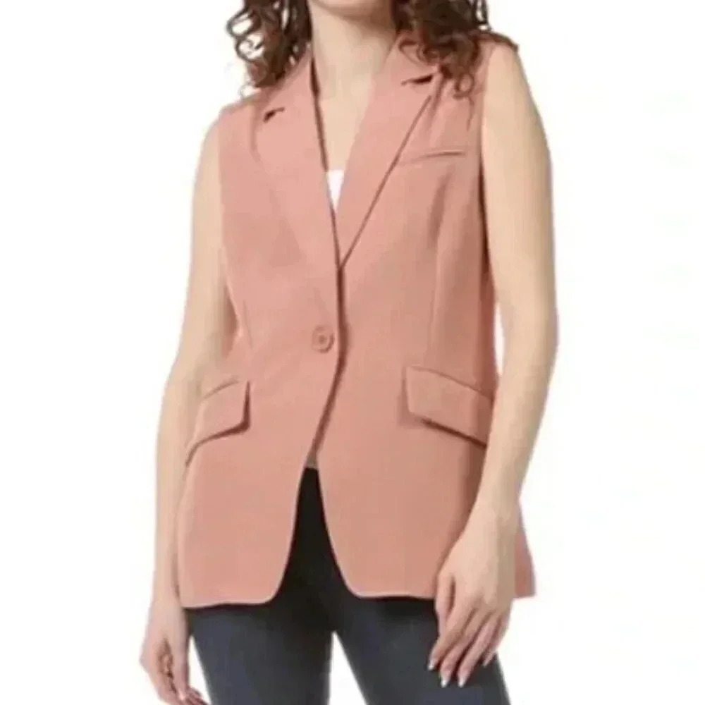 Avec Les Filles NWT Pink Blazer Sleeveless Vest